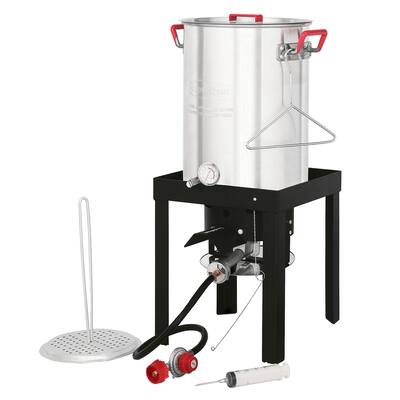 Creole Feast, TFS3000L, Premium Aluminum 30 Qt. Turkey Fryer Set