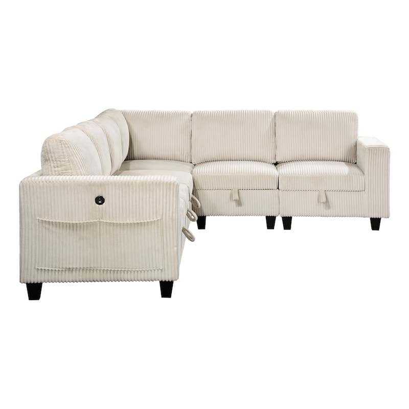 Kenlis 6-Piece Modular Sectional Sofa with Storage