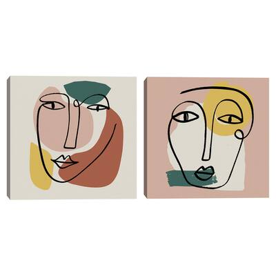 Newstalgia Face 1 & 2 by Nikki Chu Canvas Art Prints