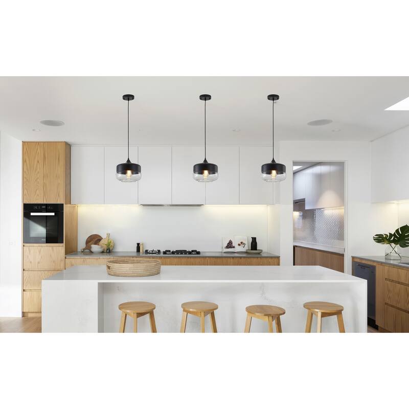 1-Light Matte Black Wall Sconce With A Clear Glass Shade