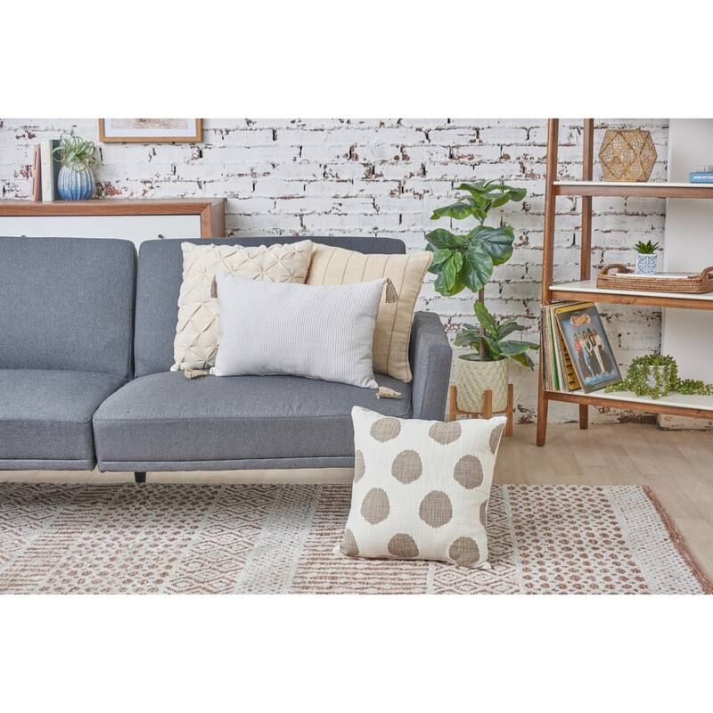 Jute Stripe Cotton Throw Pillow, GET