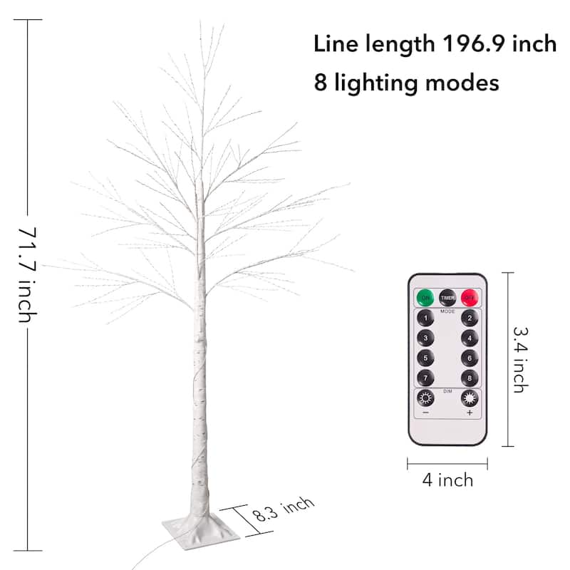 6ft Lighted Birch Tree for Home Decor