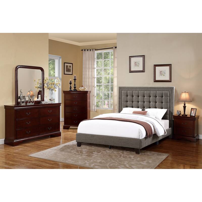 Pemberly Row Solid Wood Nightstand, Side Table with 2 Drawers and Metal Handles, Decorative Table with Wooden Top