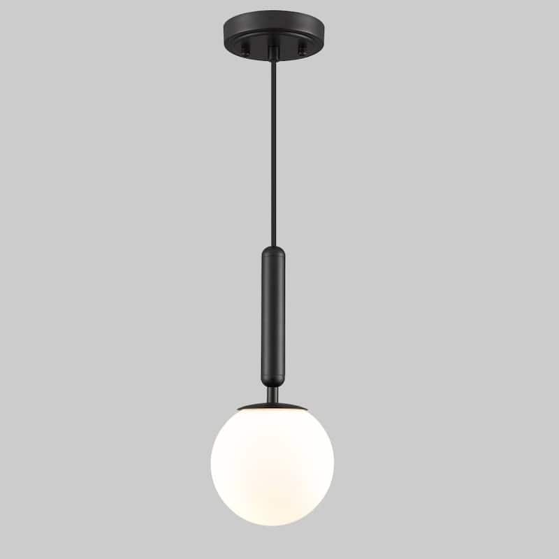 Padana Mid Century Modern Globe Pendant Light Opal Glass Hanging Light Fixture - N/A