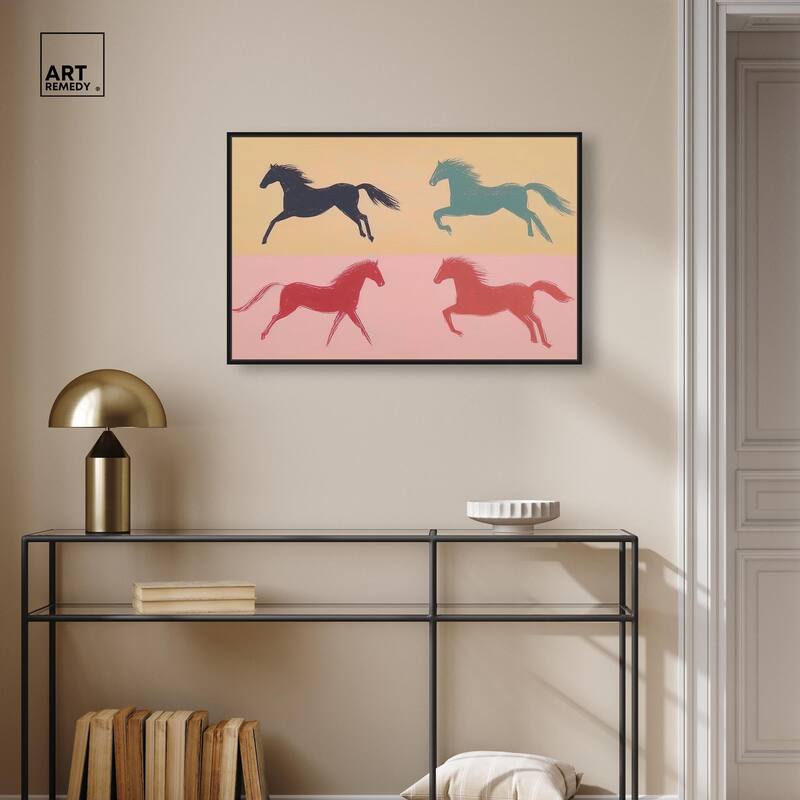 Galloping Quartet Canvas by Art Remedy