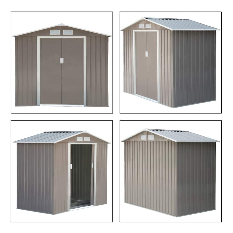 Outsunny Metal Outdoor Shed Organizer & Garden Storage