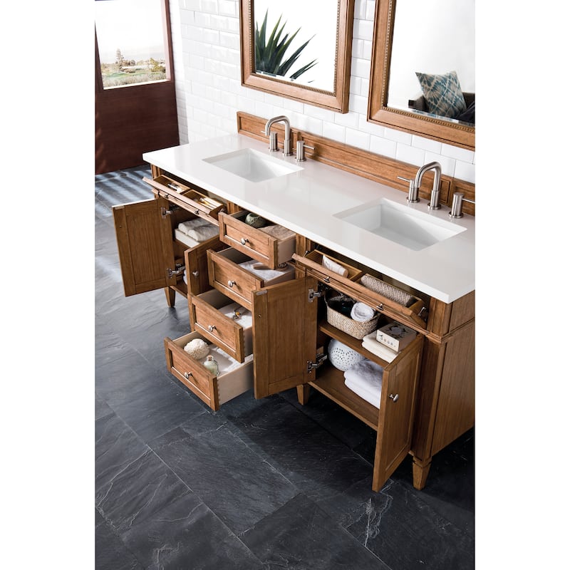 James Martin Vanities Brittany 72" Double Vanity, Saddle Brown