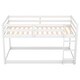 preview thumbnail 6 of 22, Twin Over Twin Solid Wood Floor Bunk Kids Bed with Ladder - Low Design for Safety, Full-Length Guardrails, Easy Assembly, White