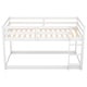 preview thumbnail 6 of 10, Twin over Twin Low Bunk Bed with Ladder, Solid Wood Construction, Safety Guardrails, No Box Spring Needed, White