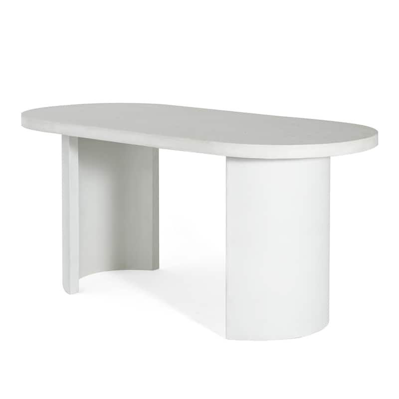 Christopher Knight Home - Vireo Terrazzo White Concrete Patio Dining Table with Bench