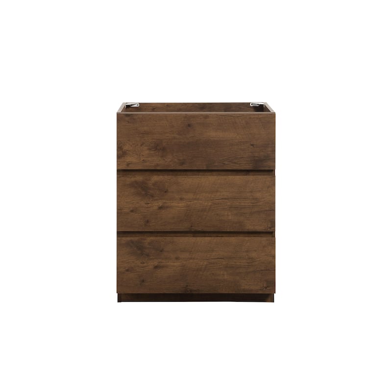 Floor cabinet WITHOUT basin,With three drawers - Walnut