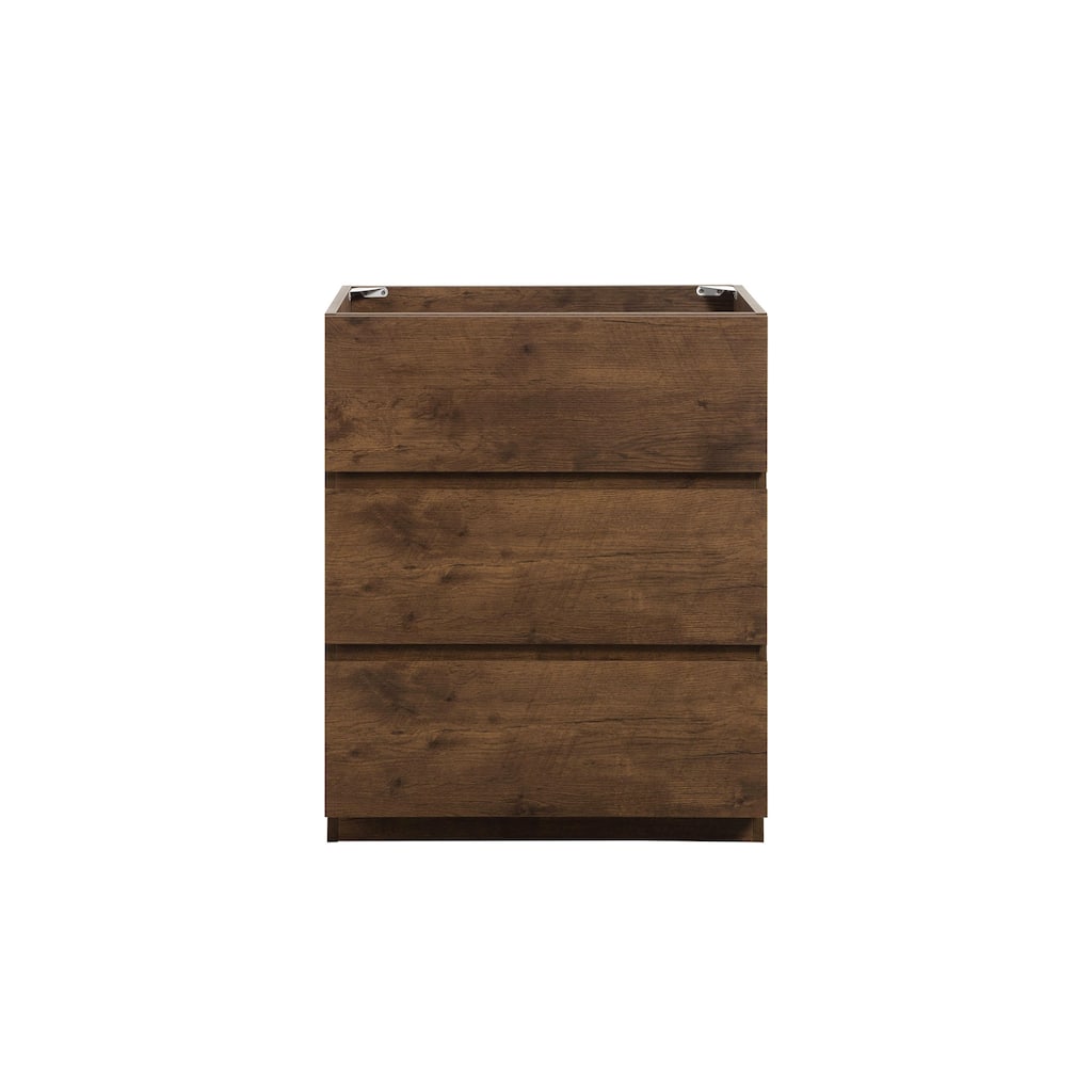 GDFStudio - Alice Gray Freestanding Bathroom Cabinet with Three Soft-Close Drawers, Pre-Assembled, No Basin