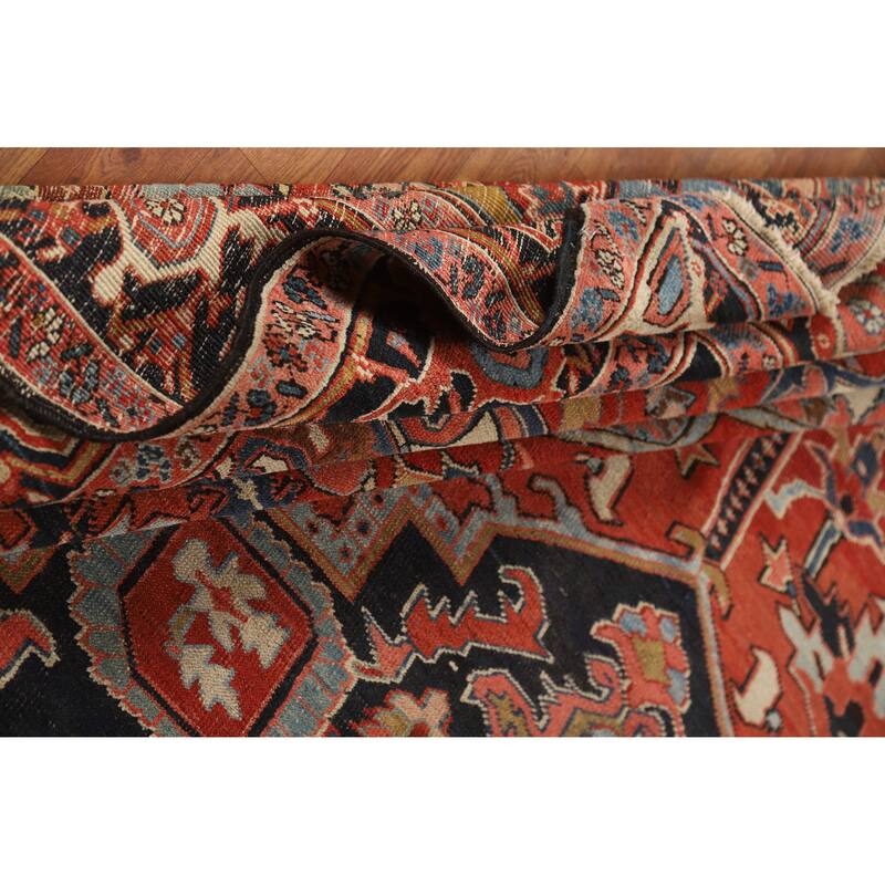 Vegetable Dye Heriz Serapi Persian Rug Handmade Wool Carpet - 9'2"x 12'1"