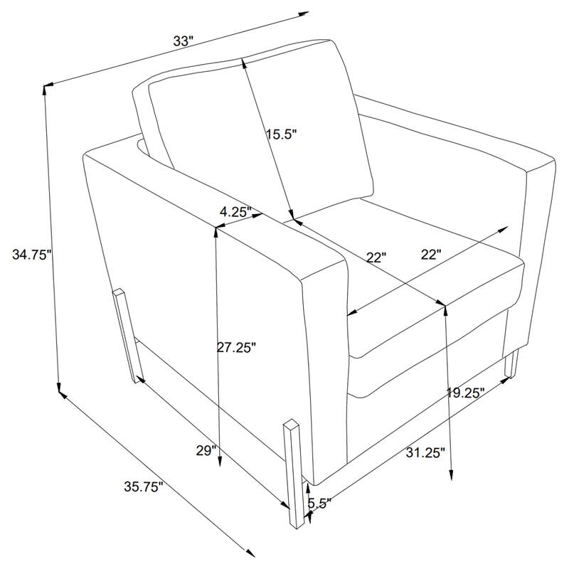 Tilly Transitional Upholstered Track Arms Sofa Set