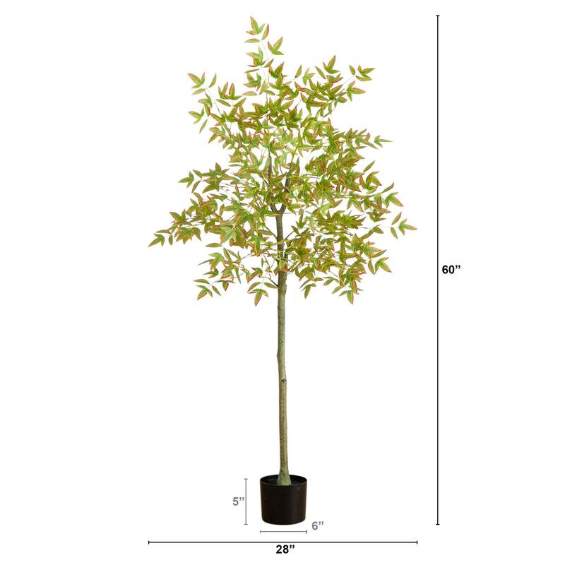 Fall Harvest Nandina Artificial Potted Tree - 5' - Unlit
