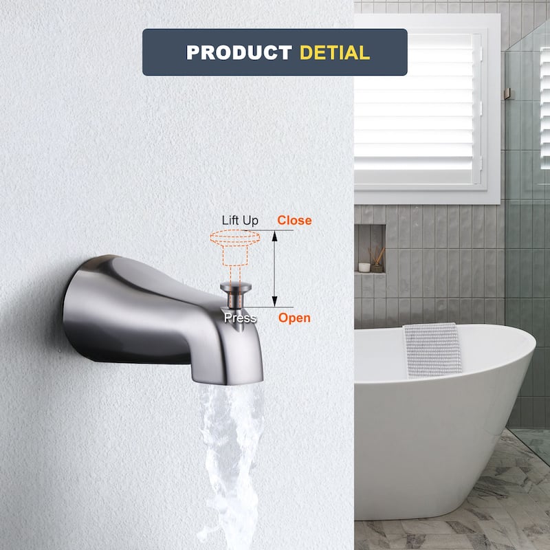 WOWOW Single Handle 5-Spray Shower Faucet with Tub Spout