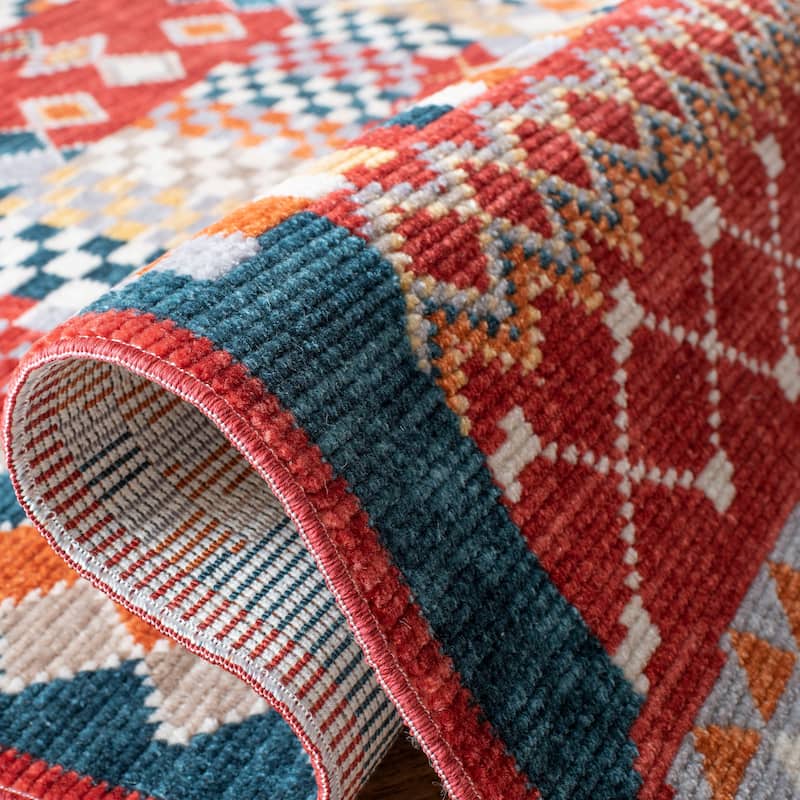 SAFAVIEH Farmhouse Avine Boho Tribal Polyester Rug