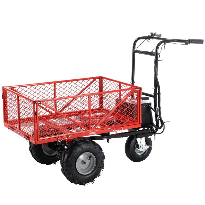 500W Electric Utility Cart - 48V 28Ah Battery, 500lb Capacity & 1000lb Towing, Heavy-Duty Hauler