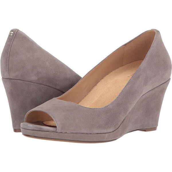 Wedge Leather Damen Peeptoe Sandalen find