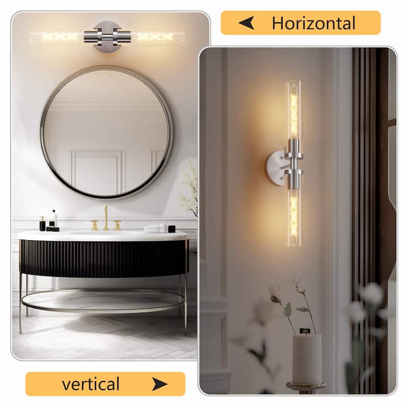 Set of 2 Modern Bathroom Light Fixtures for Mirror & Hallway Lighting