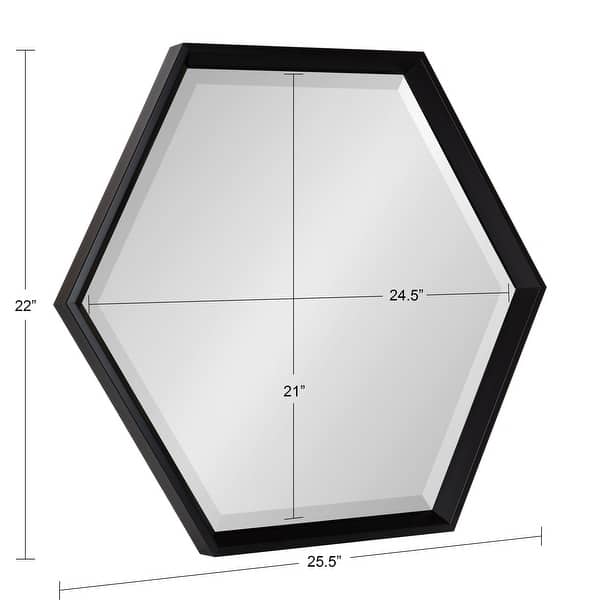 dimension image slide 0 of 6, Kate and Laurel Calter Hexagon Framed Wall Mirror