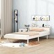 preview thumbnail 1 of 30, Twin Size Platform Bed Frame with USB Ports and Storage Headboard White Washed - Twin