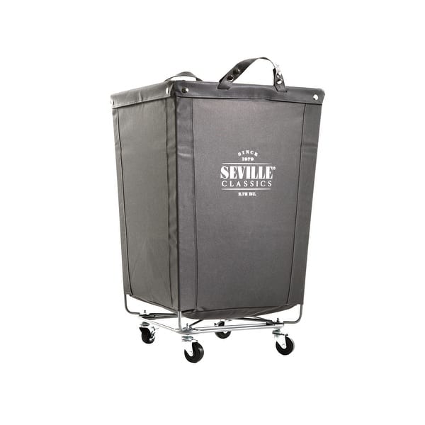 D x 18.1 W x 27 H Gray Cotton Seville Classics Hamper with Wheels