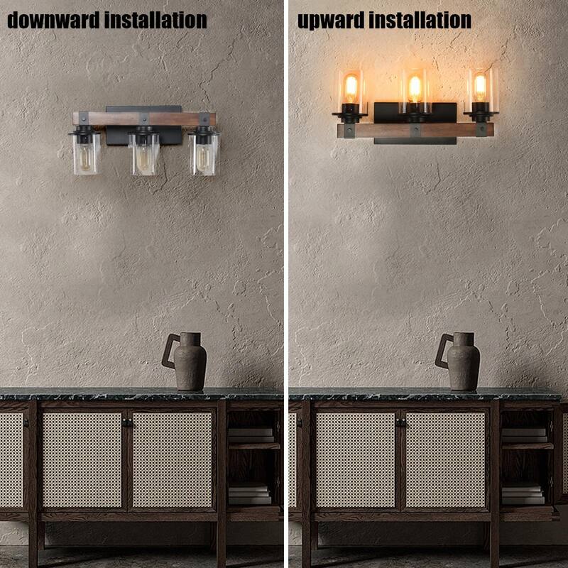 Rustic Farmhouse Bathroom Vanity Light Fixture with 3/4/5/6 Lights