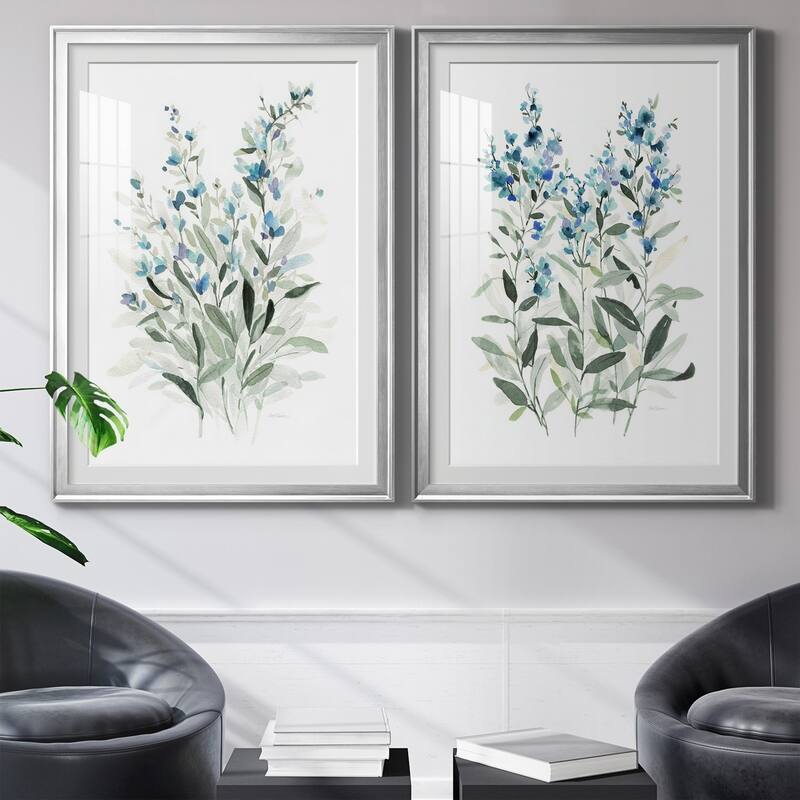 Delicate Blue Botanical I Premium Framed Print - Ready to Hang