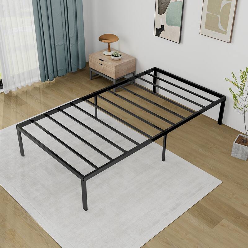 Costway Twin Size Bed Frame 14" Metal Platform Bed Base with Under Bed