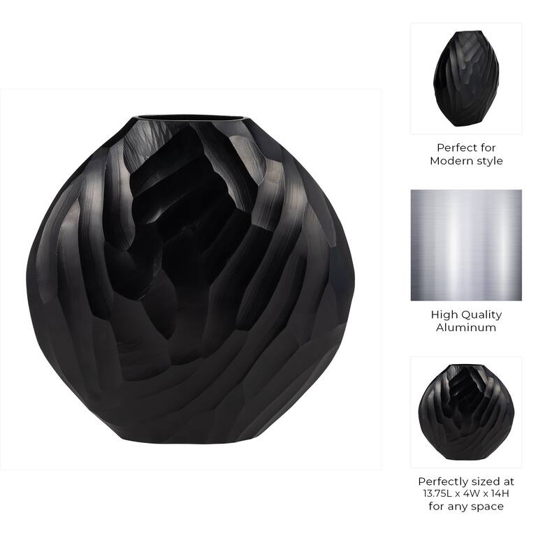 Modern Round Metal Table Vase - Flower Vase