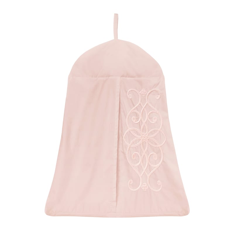 Pink Boho Collection Girl 4pc Nursery Crib Bedding Set - Solid Color Blush Shabby Chic Princess Luxurious Luxury Elegant Vintage