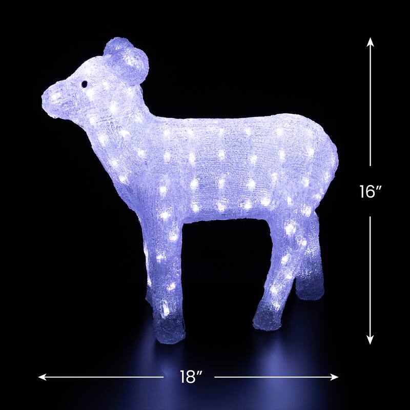 18" Lighted Acrylic Baby Reindeer Christmas Outdoor Decoration - Clear