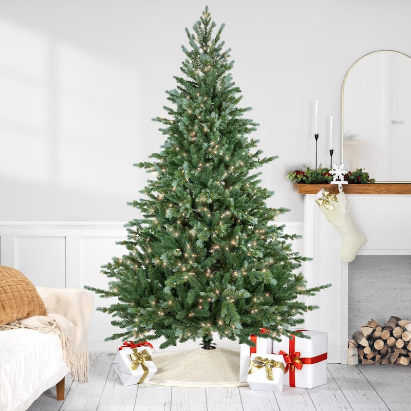 Medium Blue Spruce Artificial Christmas Tree 7' Clear Lights - 7 Foot