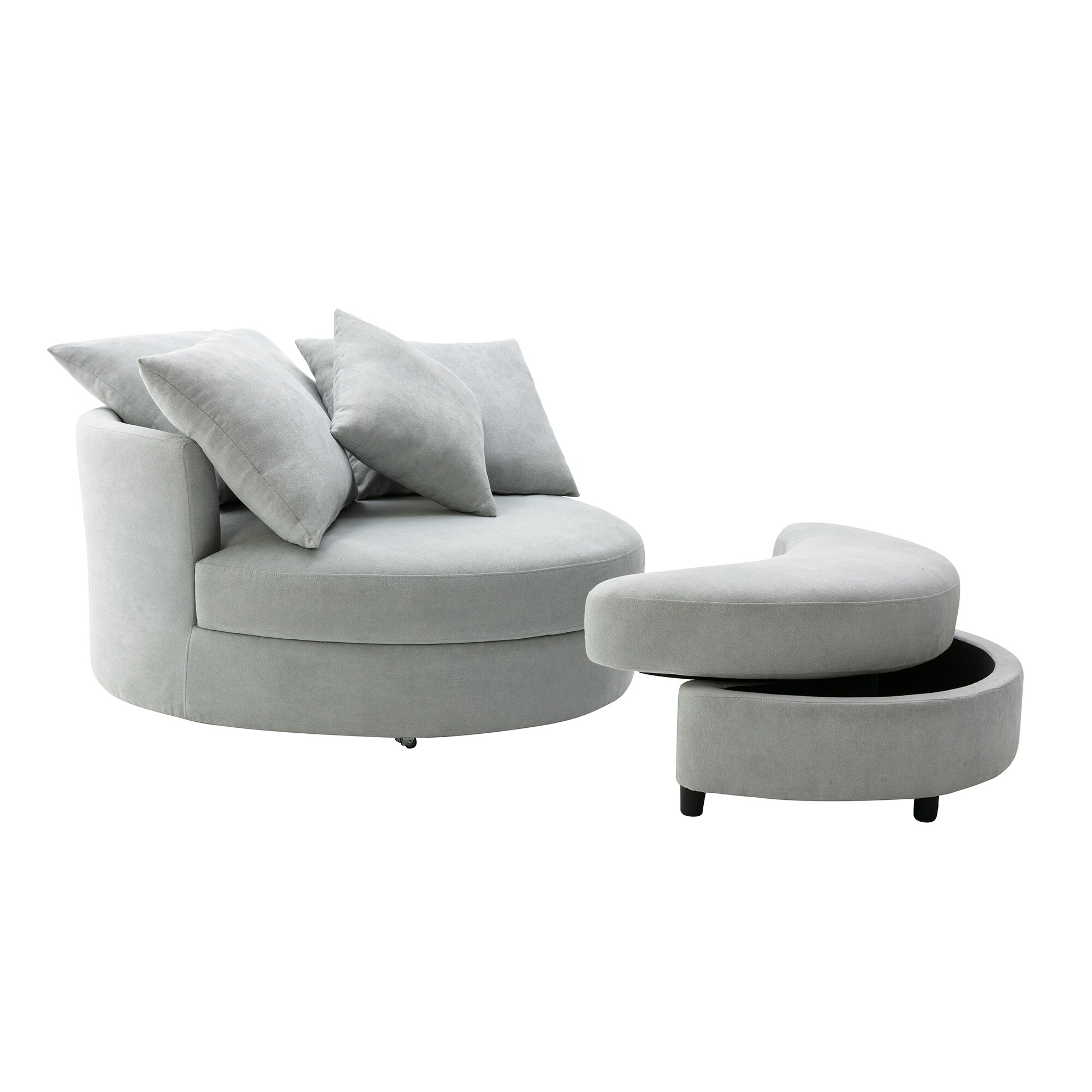 Turner cuddler swivel chair with storage ottoman outlet