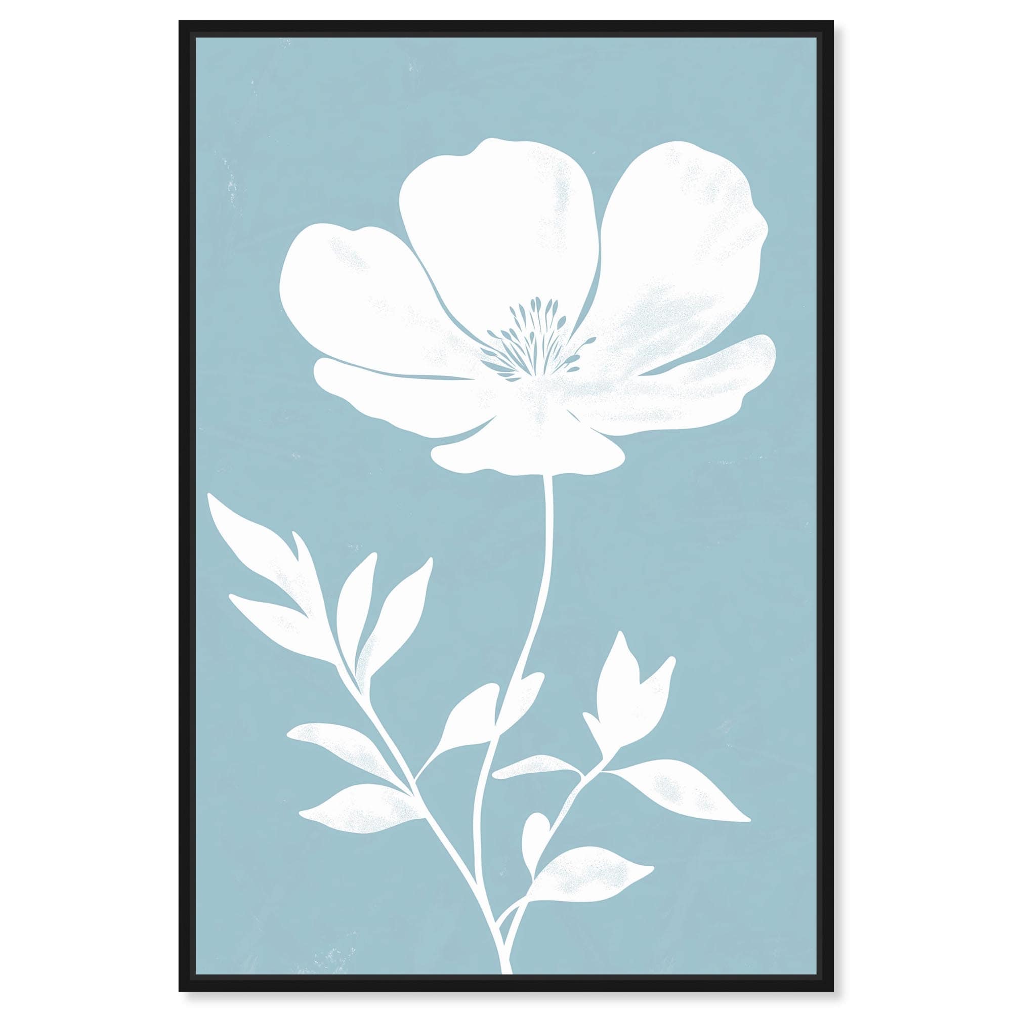 White Silhouette Floral Wall Decor Canvas Print by Art Remedy