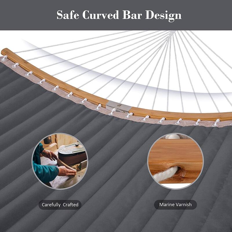 Outdoor 55 Inch 2 Person Hammock with Stand and Pillow by Suncreat