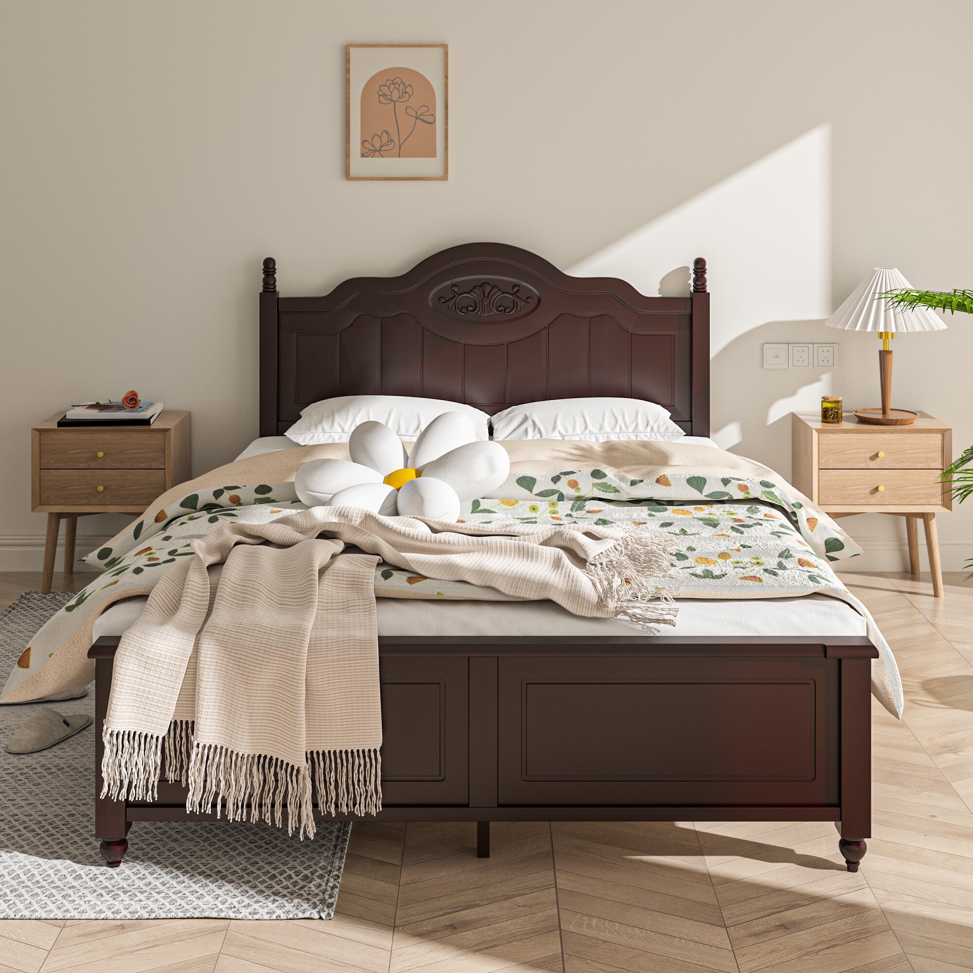 Queen no box top spring bed frame