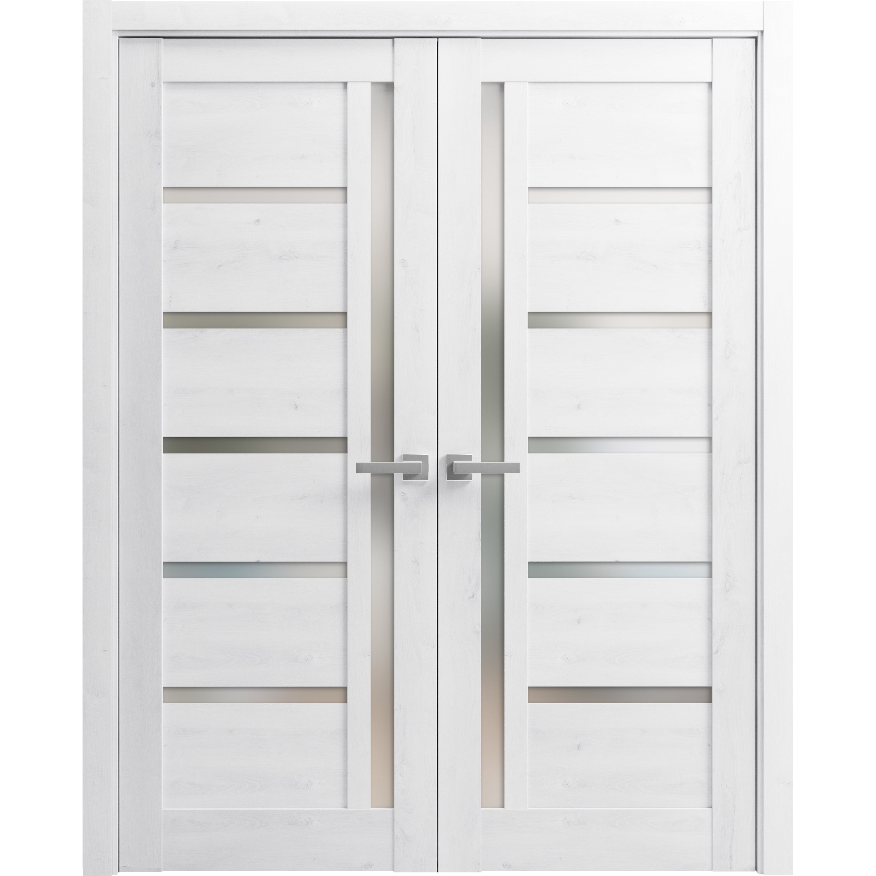 SartoDoors Quadro 4088 | Interior French Doors Double French Door | Solid Wood w/ Glass | 36x80, White Bedroom Door Pantry Door