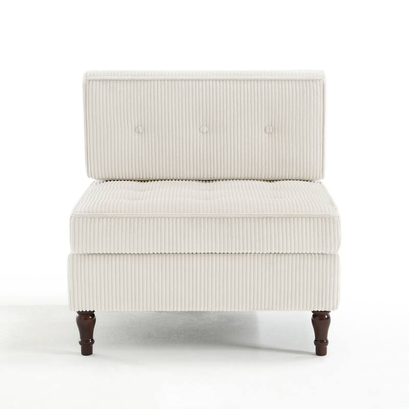 Modern Corduroy Corner Armchair Armless Chair sofa