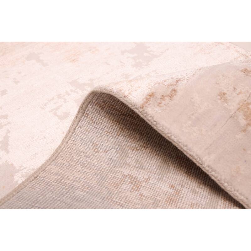 ECARPETGALLERY Hand-knotted Legacy Beige Silk, Wool Rug - 2'5 x 11'6