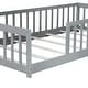 preview thumbnail 86 of 84, Montessori Twin Size Toddler Floor Bed with Fence without Door, Open-row Design Wood Frame Platform Bed with Safety Guardrails