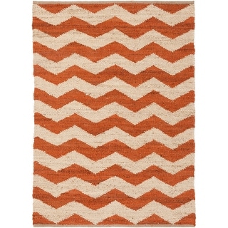 Hand-Woven Madeline Natural Jute Chevron Rug - 2' x 3'