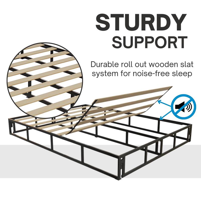 Boyd Sleep Omni 2-in-1 Metal Box Spring Foundation & Bed Frame, Headboard Brackets & Legs Included