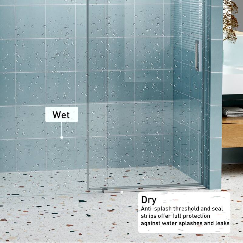 Frameless Shower Door Soft-closing Single Sliding