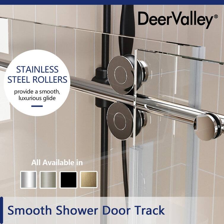 DeerValley Concord 56" - 60" W x 76" H Single Sliding Frameless Shower Door