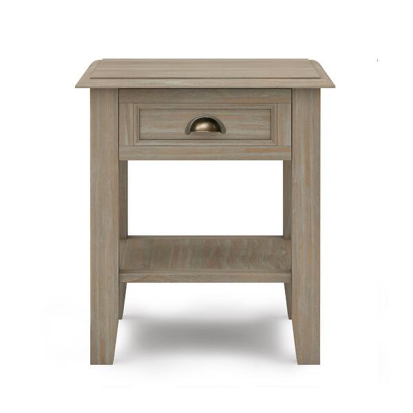 Shop Wyndenhall Portland Solid Wood 18 Inch Wide Square Traditional End Side Table 18 Inch Wide 18 Inch Wide Overstock 10138192 Distressed Grey