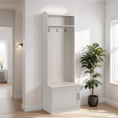 Hall Tree with Shoe Storage Bench, Coat Rack, Storage Shelves
