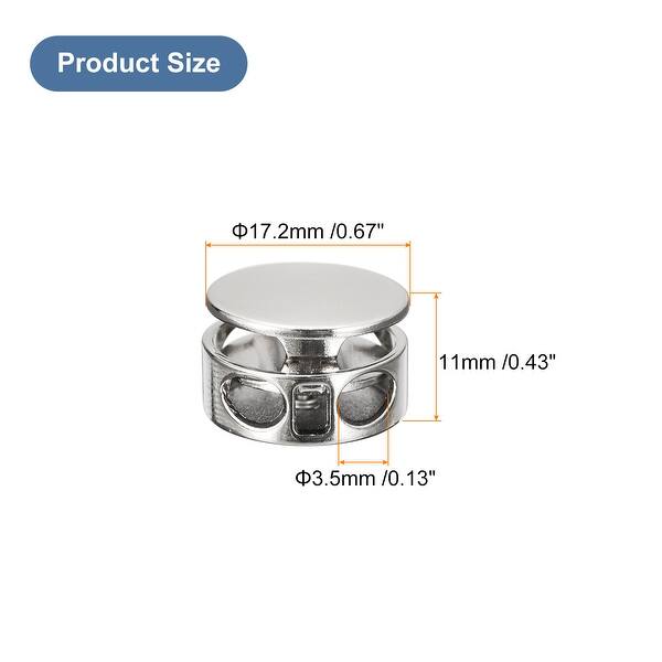 Metal Cord Locks Double Hole Spring Stopper Fastener Slider Toggles End ...