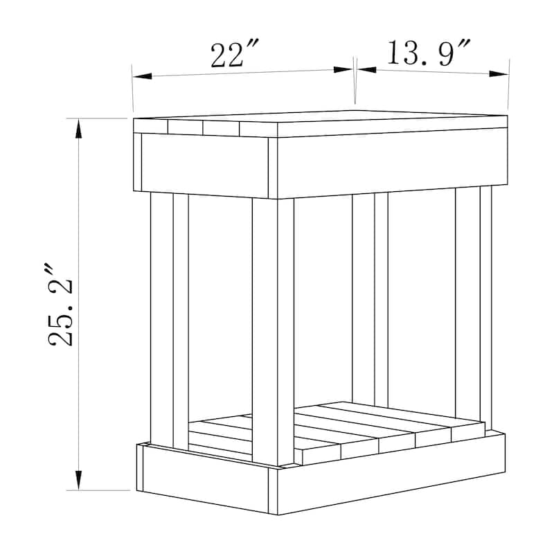 Modern Classic Blue/Grey Square Wooden Light End Table, Side Table